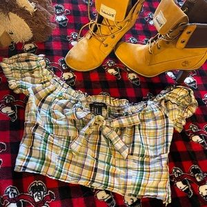 Forever 21 plaid crop top.